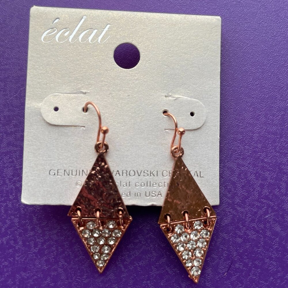 Eclat Copper Toned earrings with Swarovski‎ Crystals